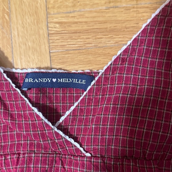 Brandy Melville Red Plaid Edith Tank Top - Picture 4 of 5